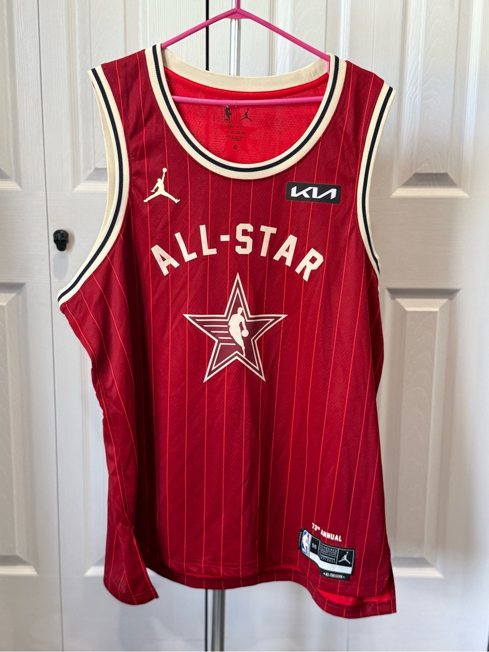Jordan NBA 2024 All-Star Game Swingman Jersey Red 73rd Annual Size 56 XXL